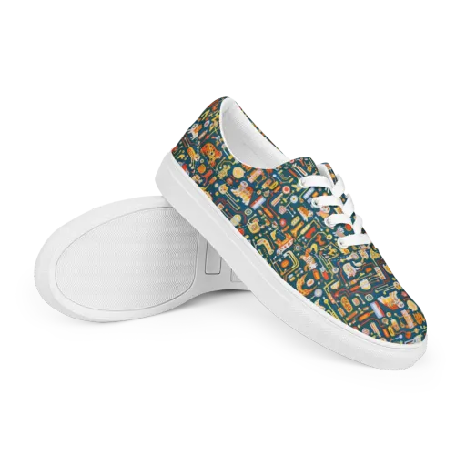 Circuit Critters on a Men's Lace-Up Canvas Shoes