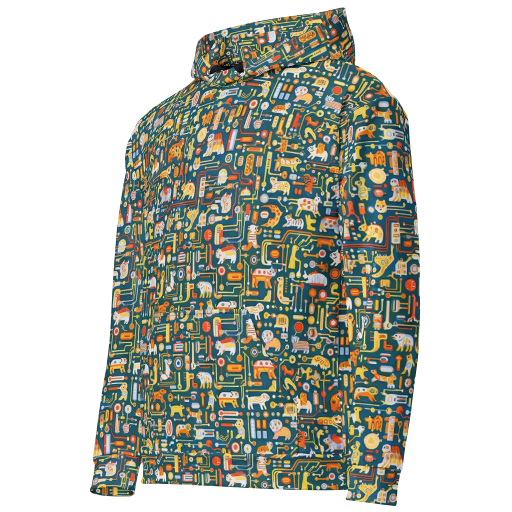 Circuit Critters on Cotton Hoodie — Left Front