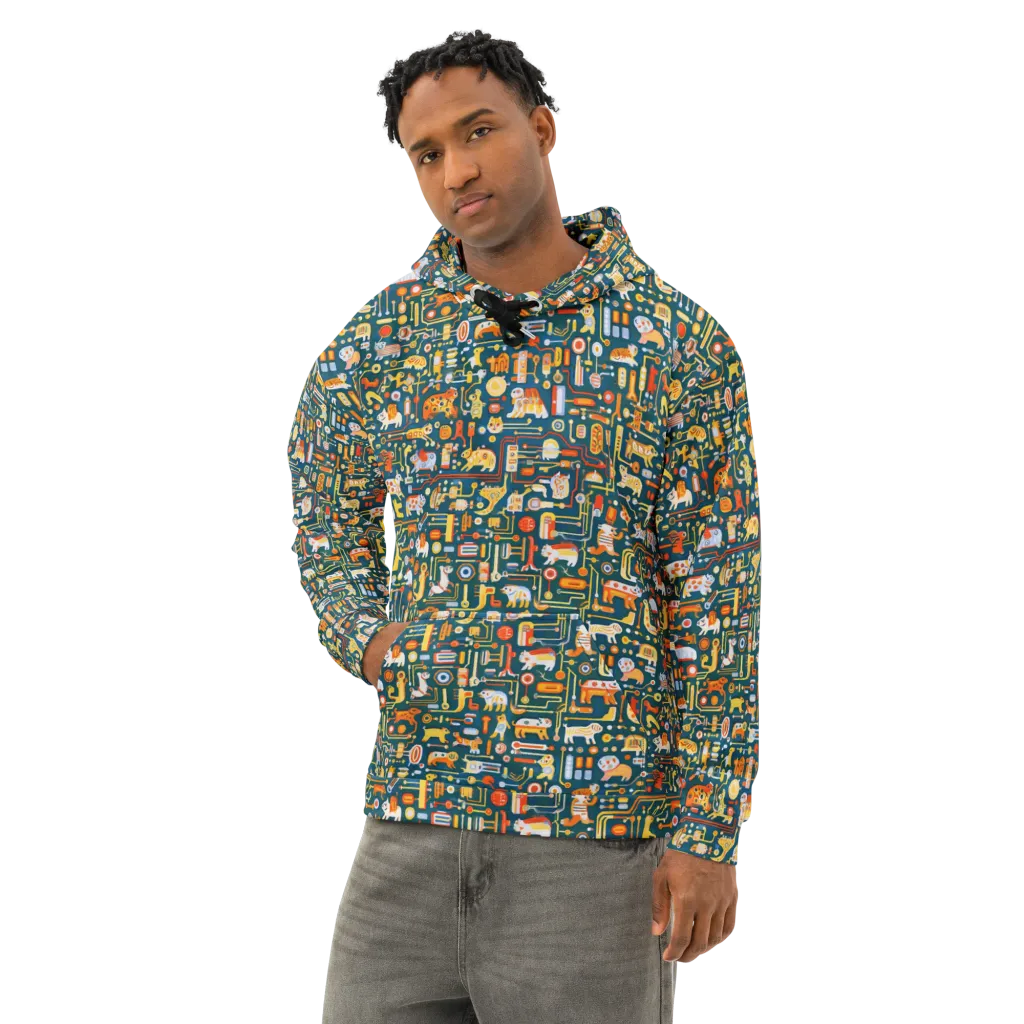 Circuit Critters on Cotton Hoodie — Left Front