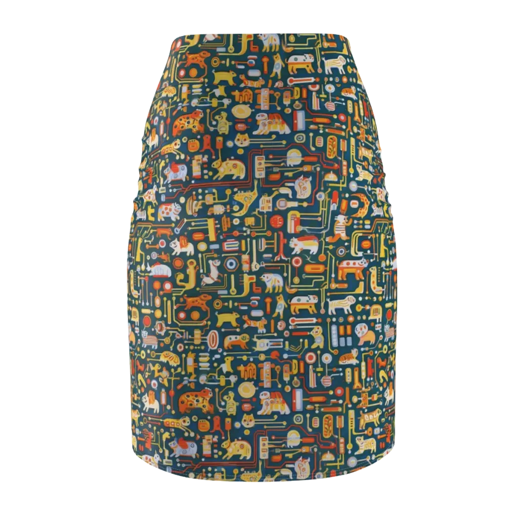 Circuit Critters on Pencil Skirt — Back