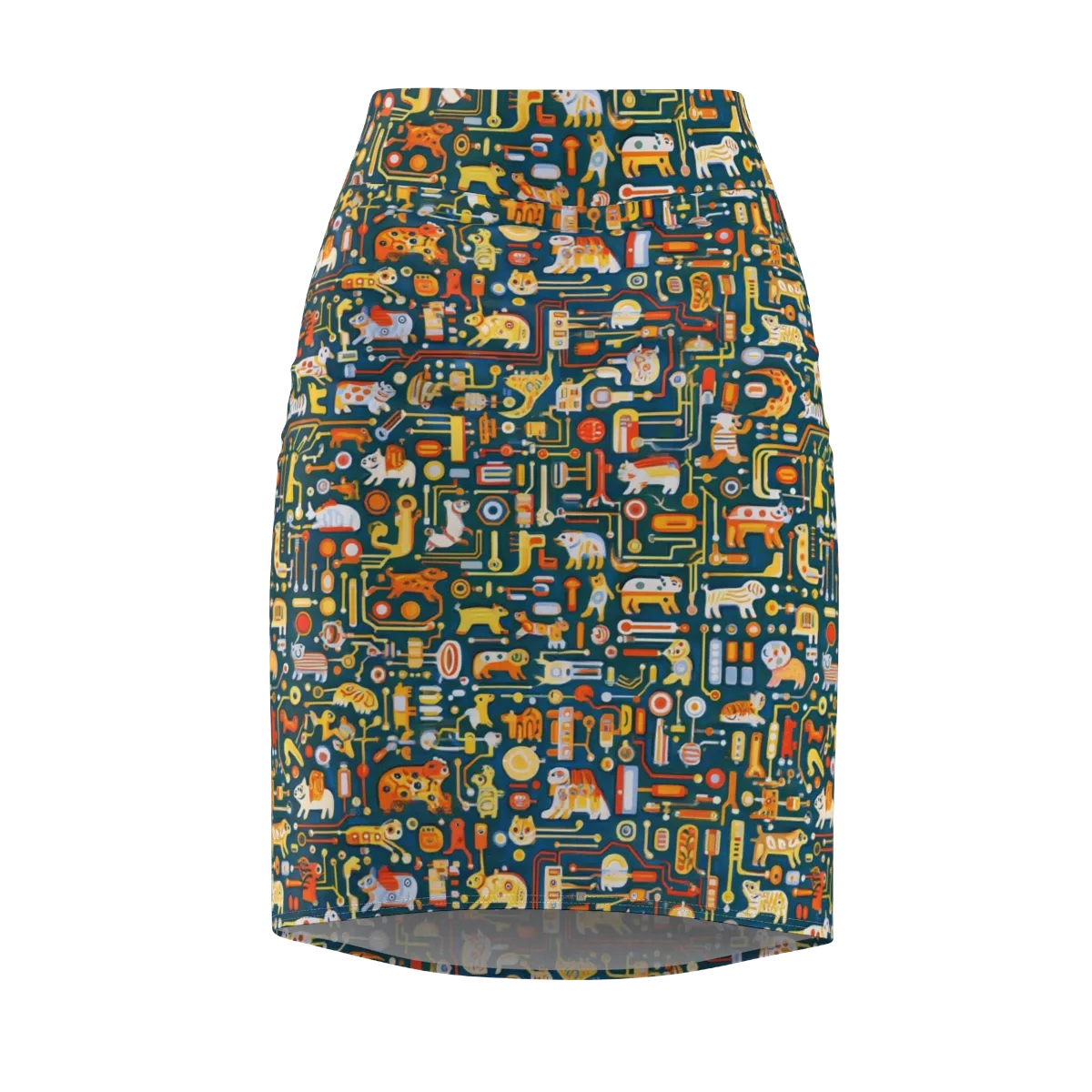 Circuit Critters on Pencil Skirt — Front