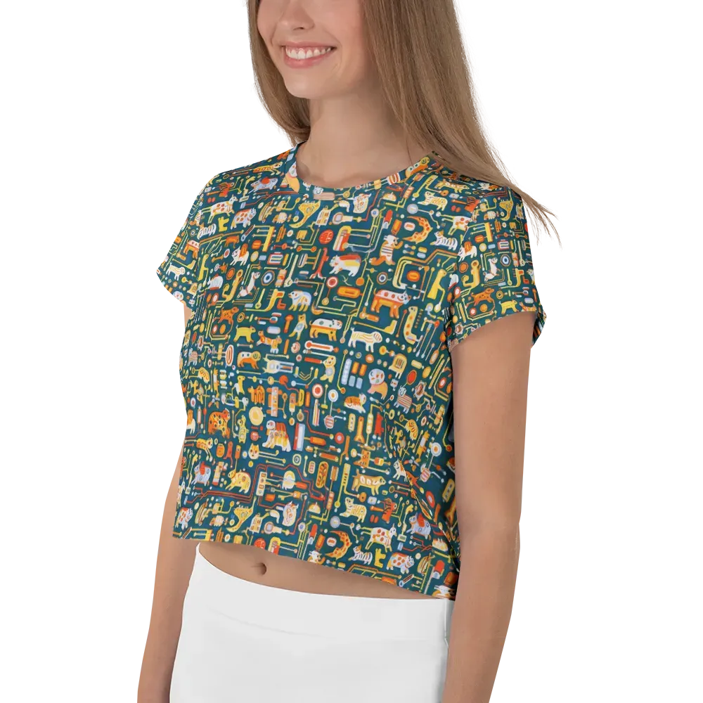Circuit Critters on Crop Tee — Left