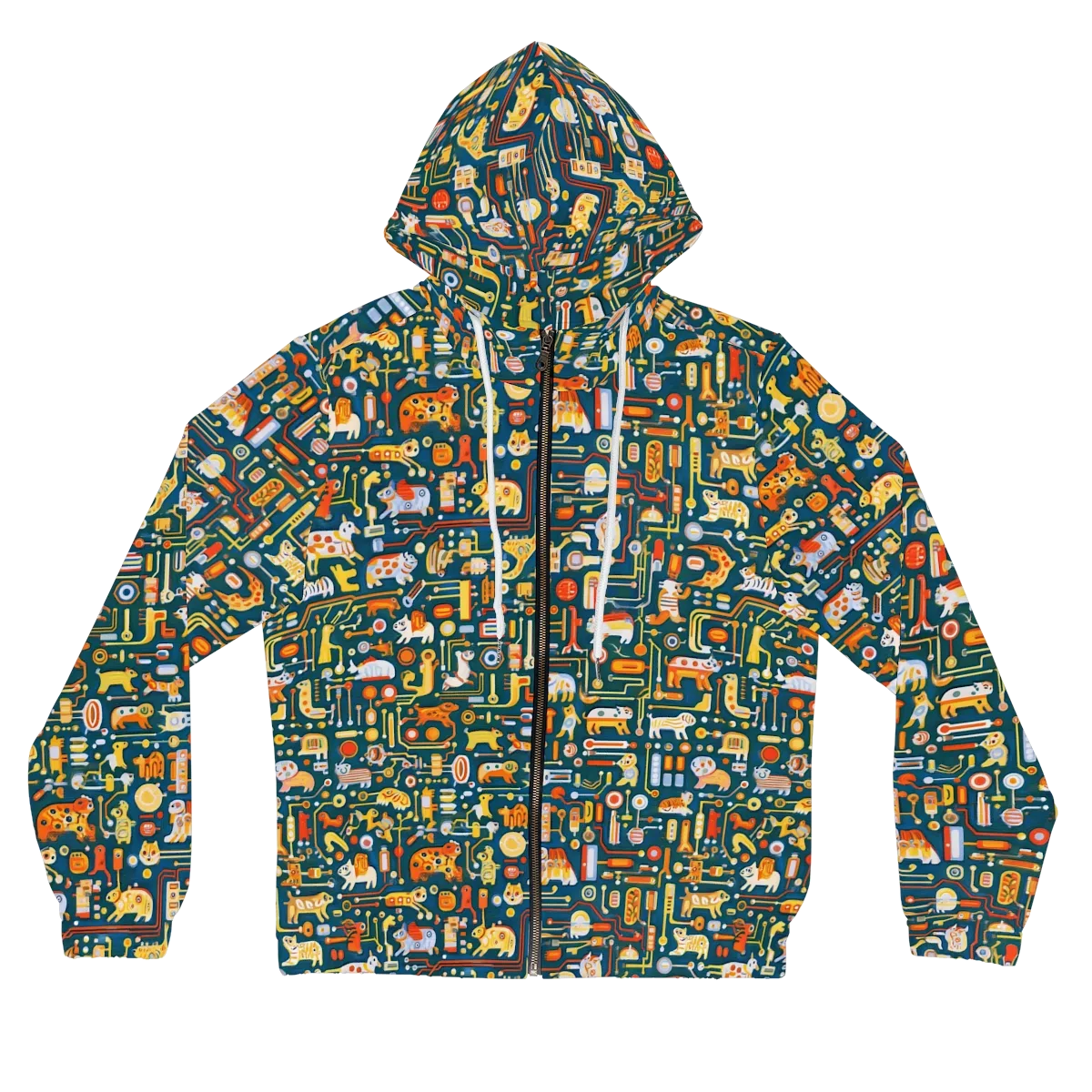 Circuit Critters on Women's Full-Zip Hoodie — Front