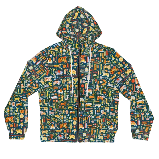 Circuit Critters on a Women's Full-Zip Hoodie