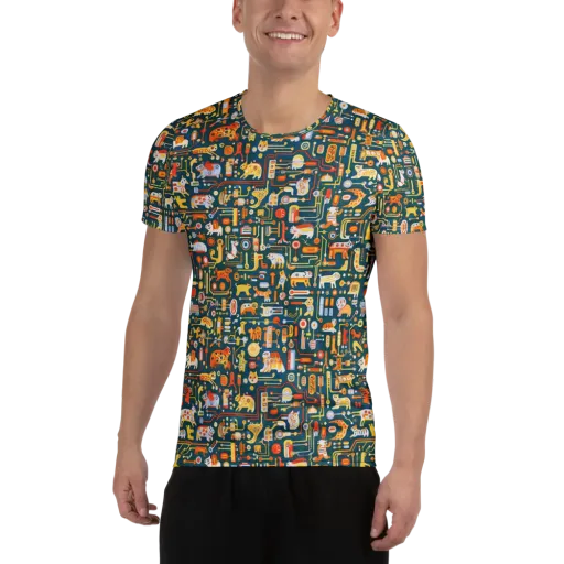 Circuit Critters on a Men's Athletic T-Shirt