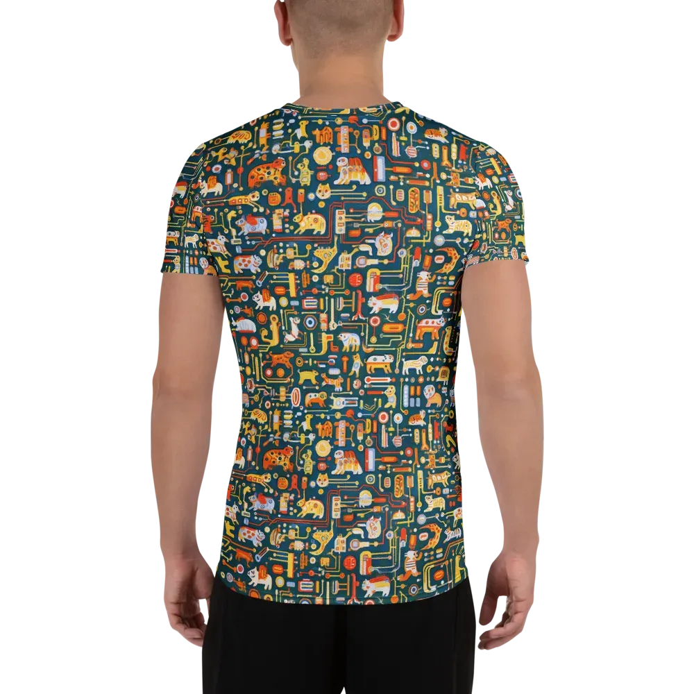 Circuit Critters on Men's Athletic T-Shirt — Back
