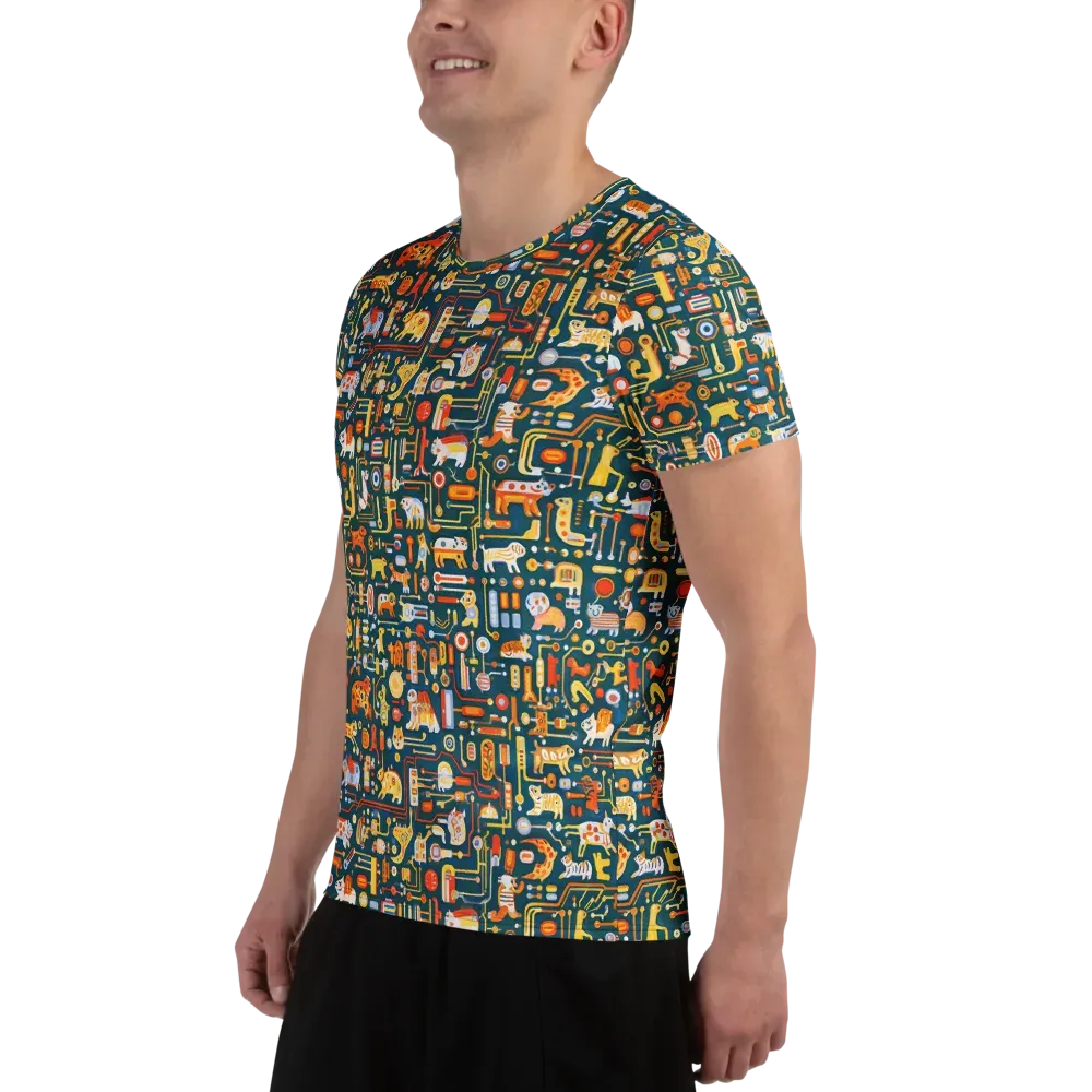Circuit Critters on Men's Athletic T-Shirt — Left