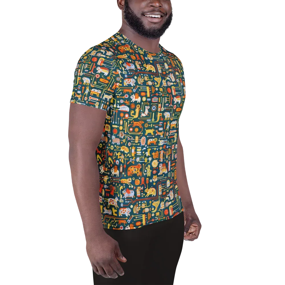Circuit Critters on Men's Athletic T-Shirt — Right