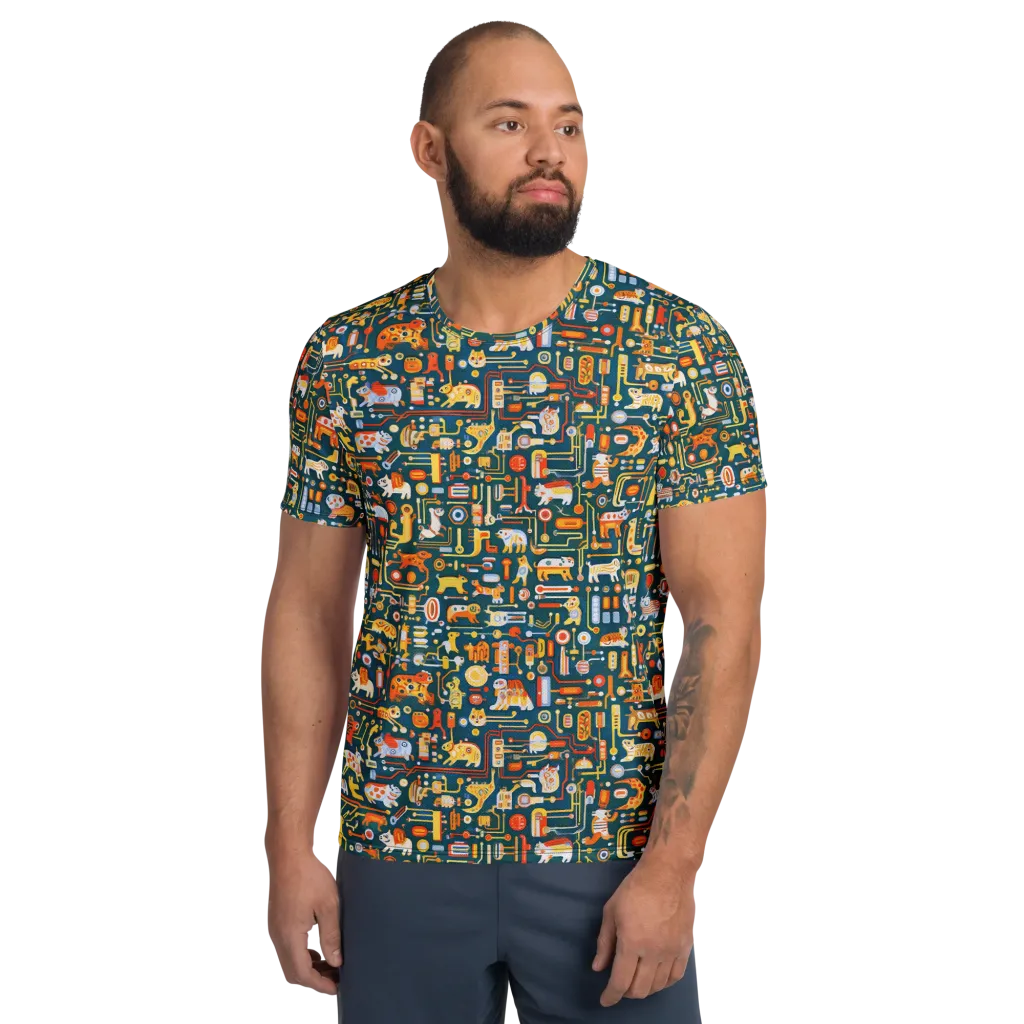 Circuit Critters on Men's Athletic T-Shirt — Front