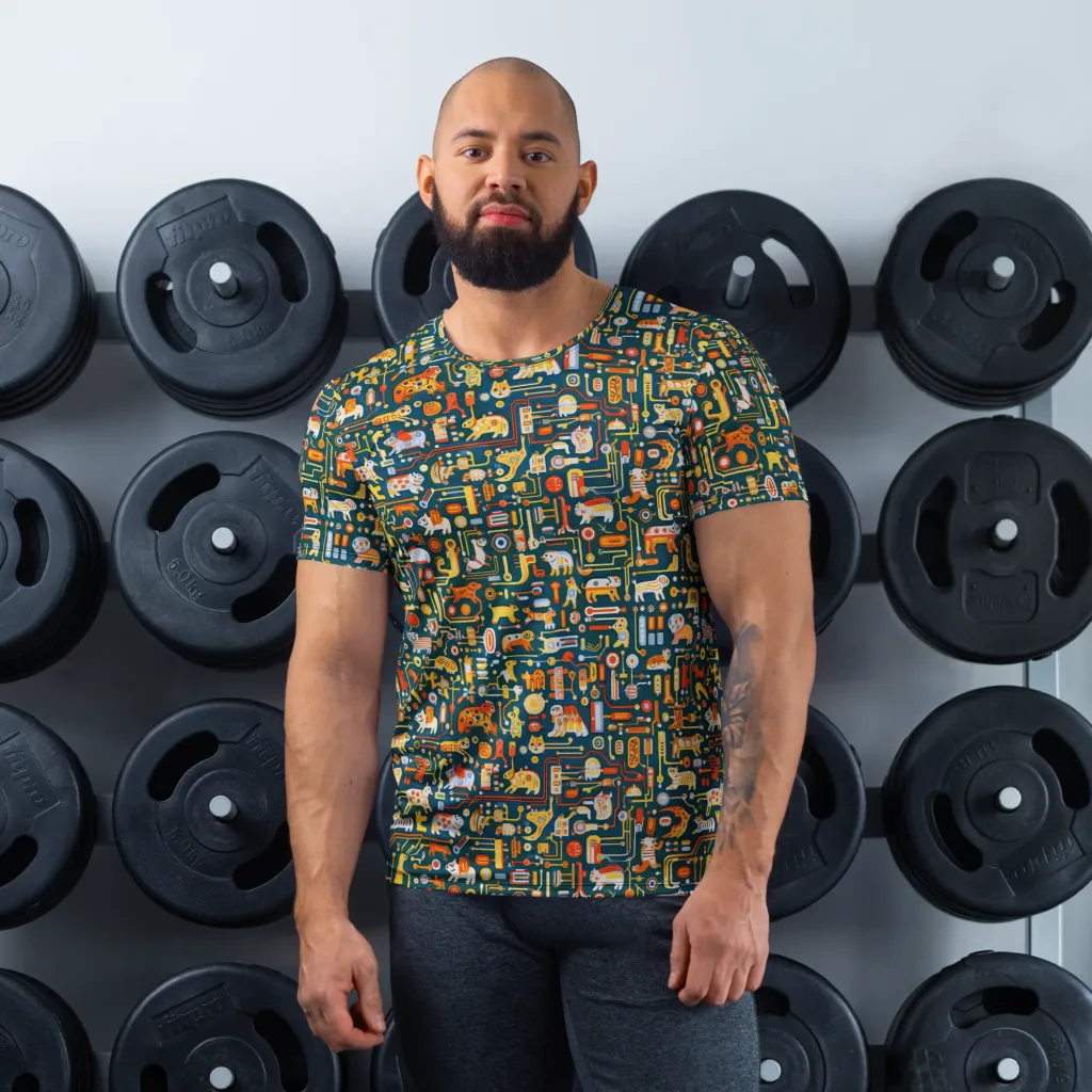 Circuit Critters on Men's Athletic T-Shirt — Front