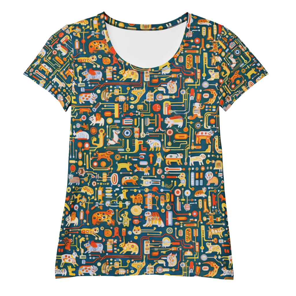 Circuit Critters on Women's Athletic T-Shirt — Front