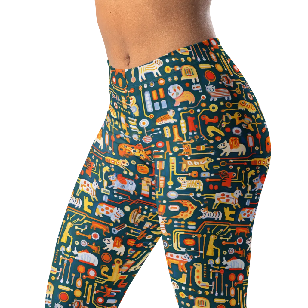Circuit Critters on Leggings — Left Front