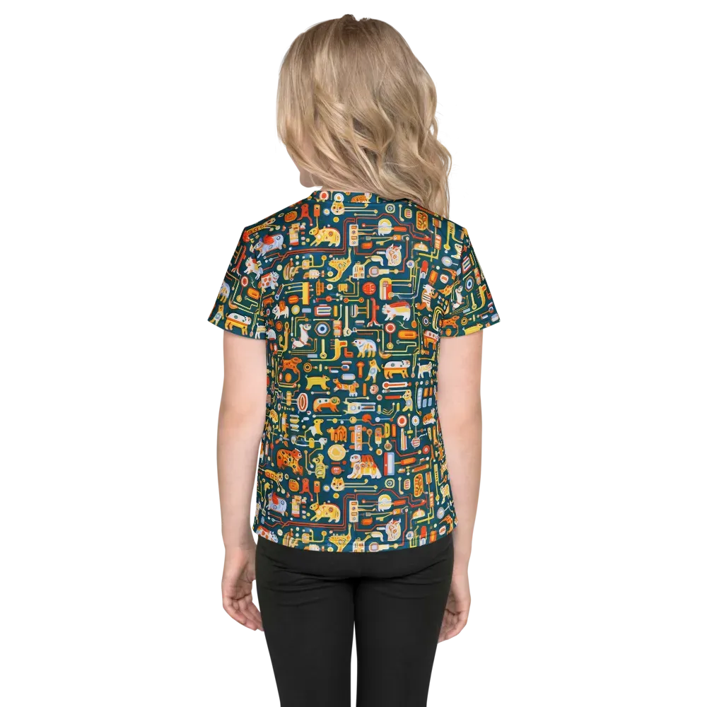 Circuit Critters on Kids Crew Neck T-Shirt — Back