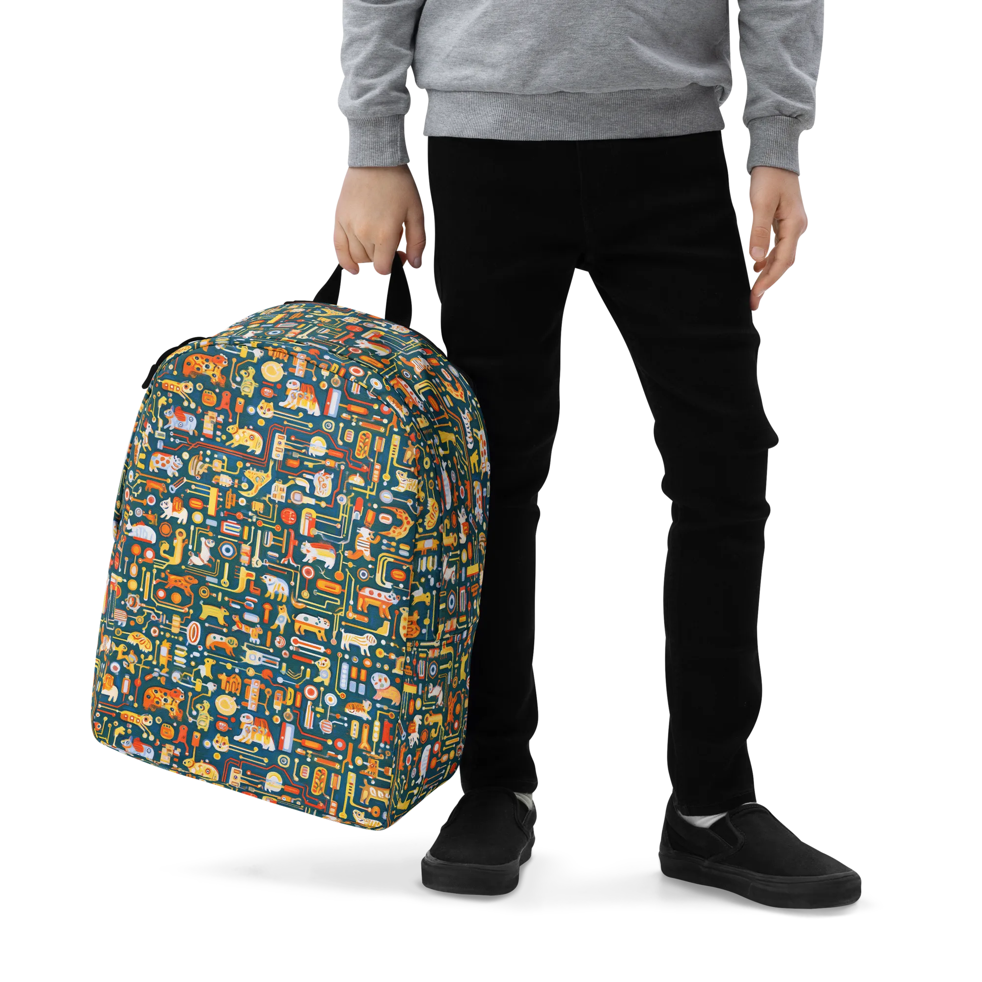 Circuit Critters on Minimalist Backpack — Zoomed-in