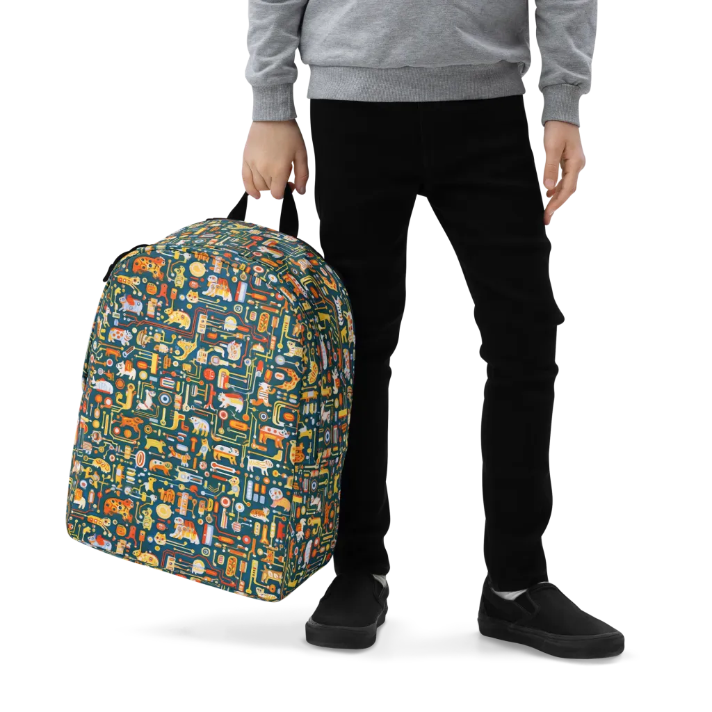 Circuit Critters on Minimalist Backpack — Zoomed-in