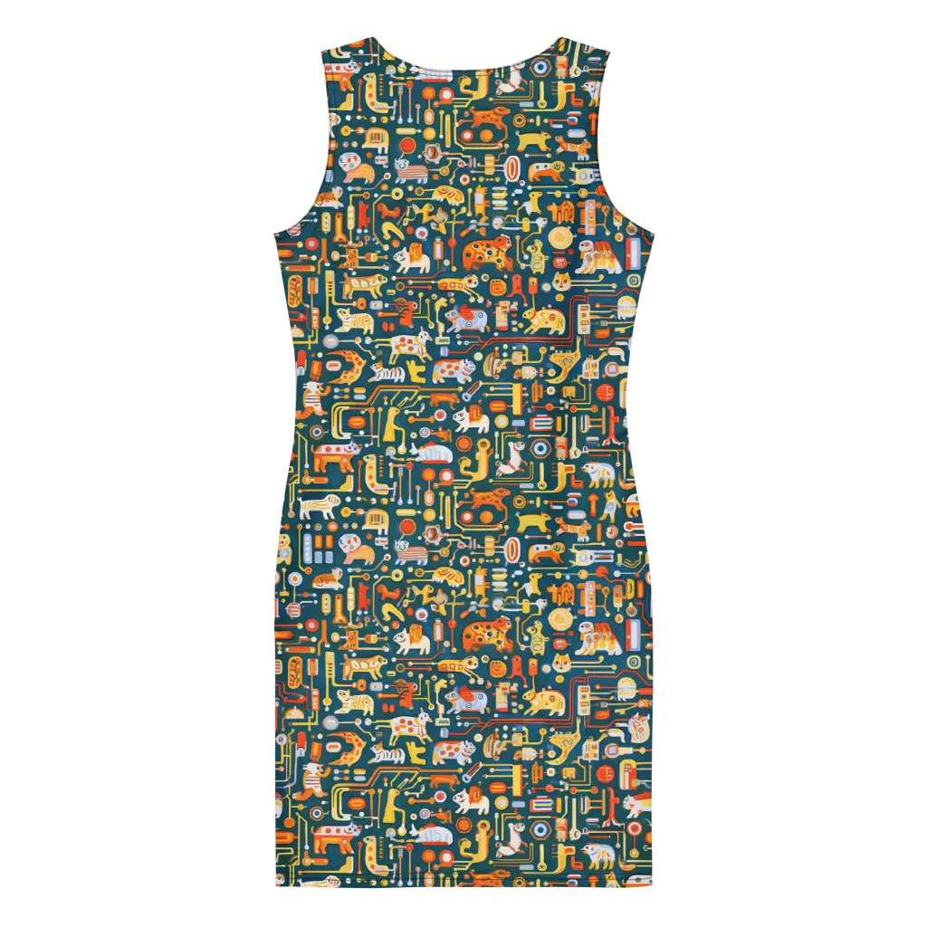 Circuit Critters on Bodycon Dress — Back