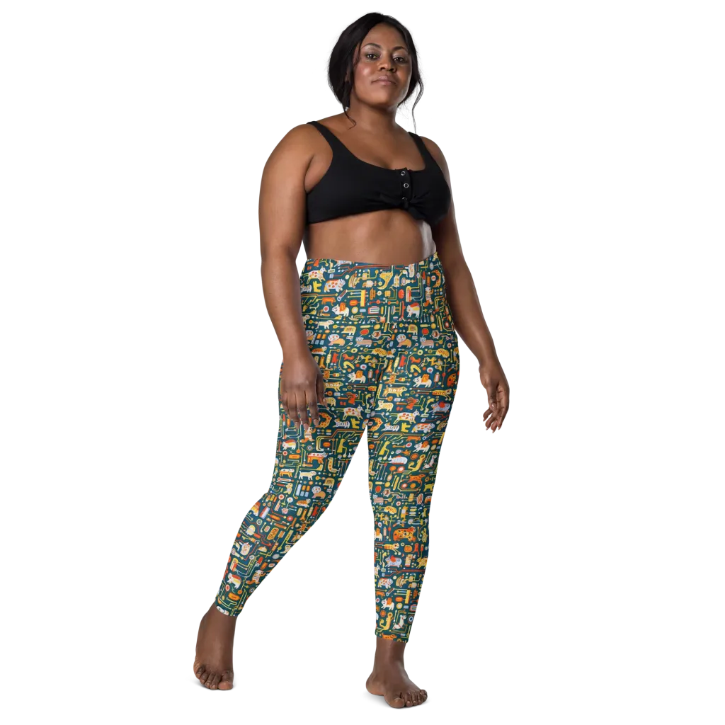 Circuit Critters on Leggings with Pockets — Front