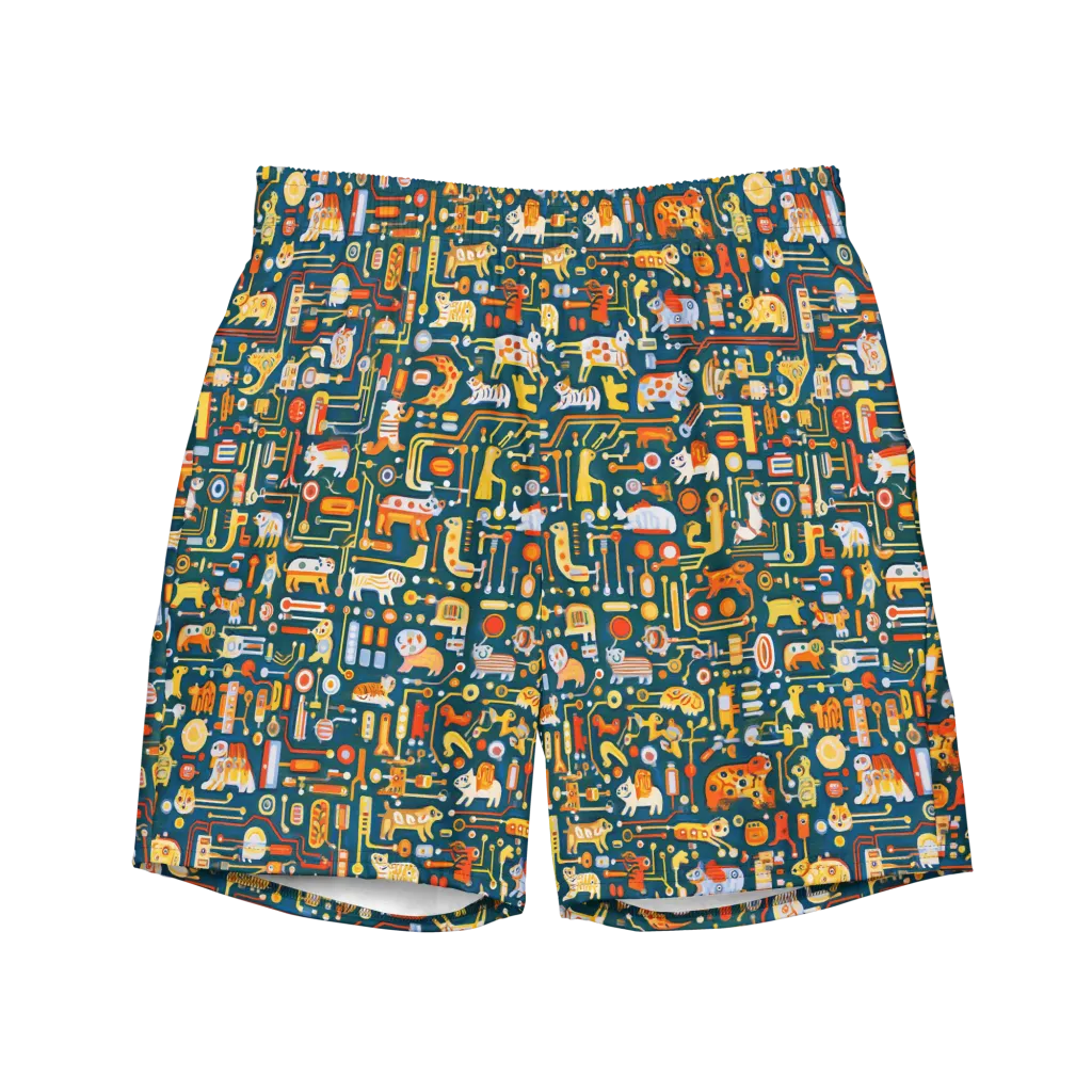Circuit Critters on Swim Trunks — Front