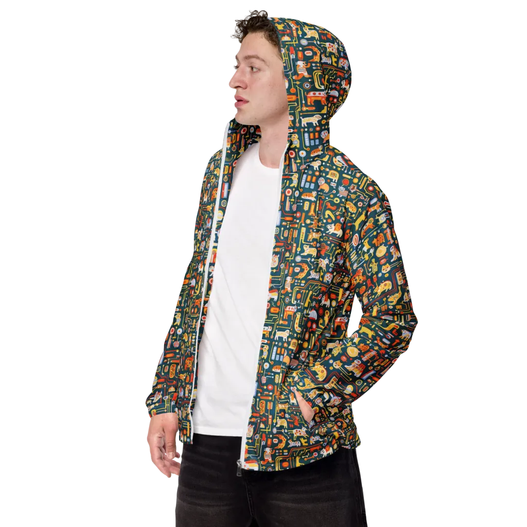 Circuit Critters on Men's Windbreaker — Left Front
