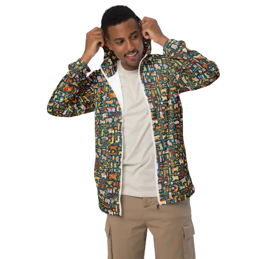 Circuit Critters on a Men's Windbreaker