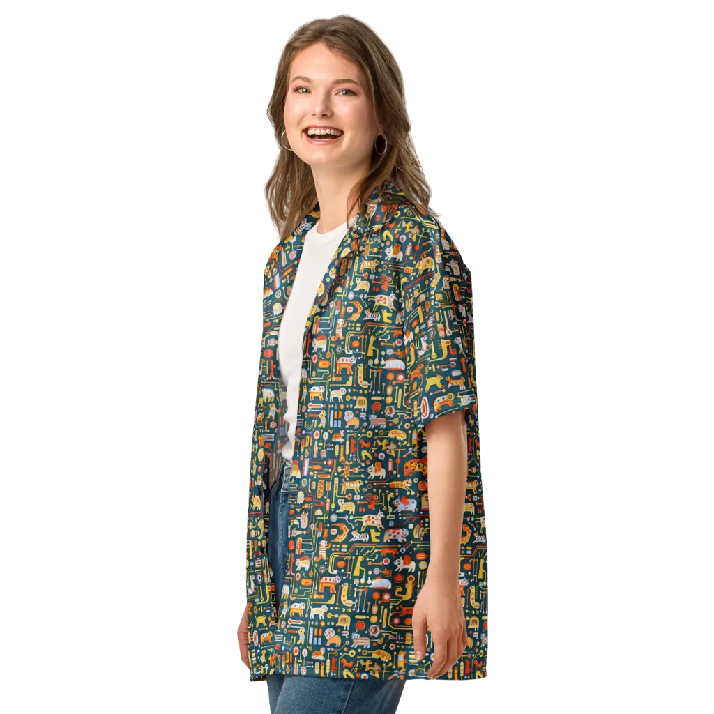 Circuit Critters on Button Shirt — Left Front
