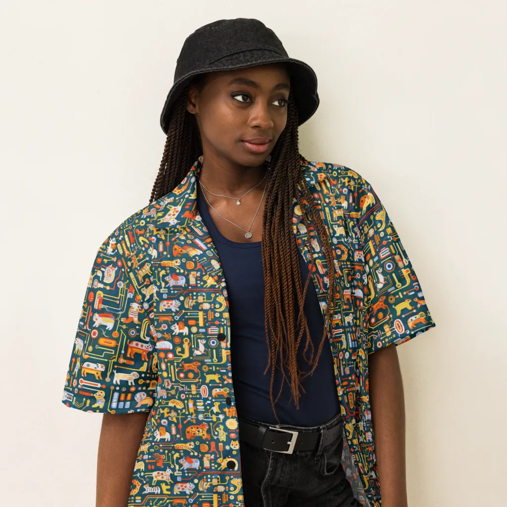 Circuit Critters on Button Shirt — Right Front