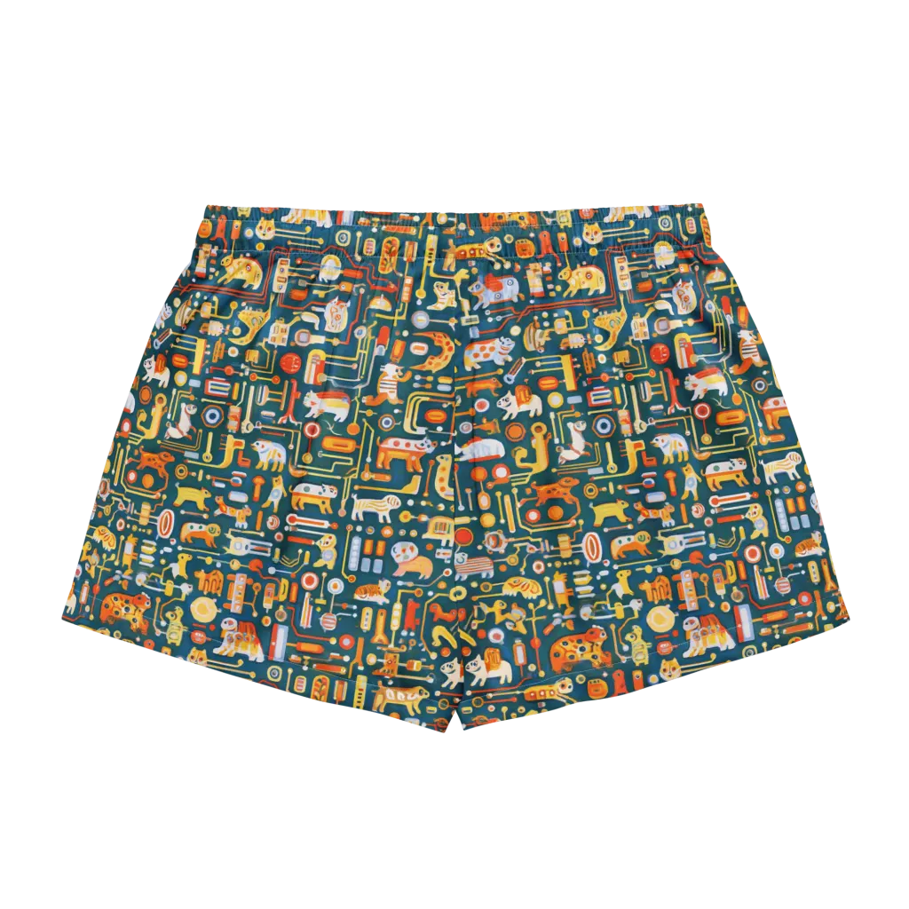 Circuit Critters on Women's Pajama Shorts — Back