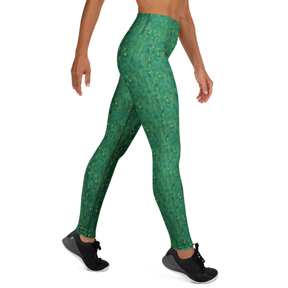 Golden Motherboard on Yoga Leggings — Right