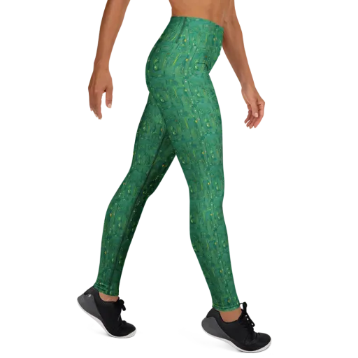 Golden Motherboard on a Yoga Leggings