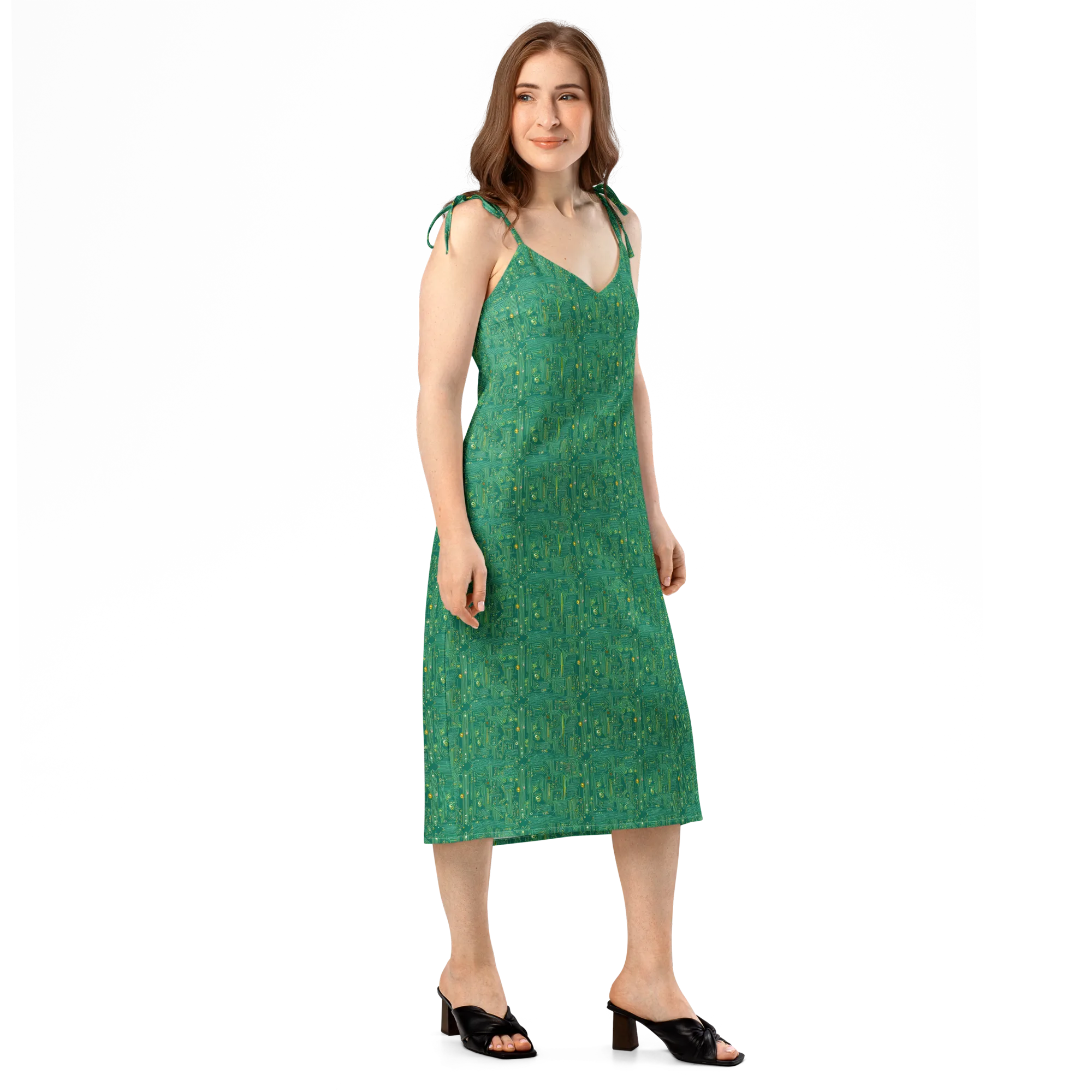 Golden Motherboard on Slip Dress — Right Front