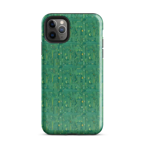 Golden Motherboard on a Tough Case for iPhone®