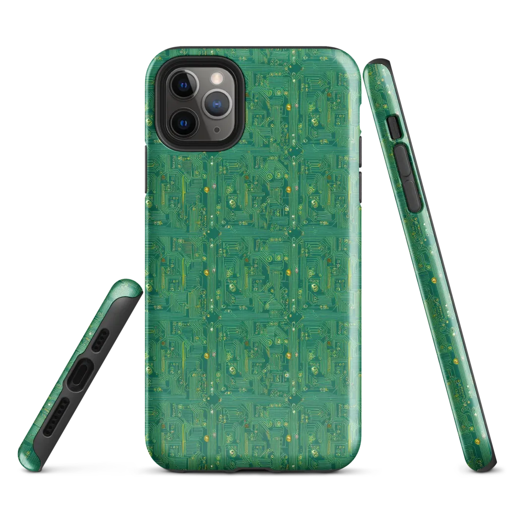 Golden Motherboard on Tough Case for iPhone® — Front