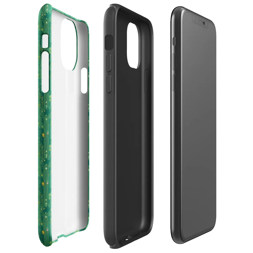 Golden Motherboard on Tough Case for iPhone® — Right