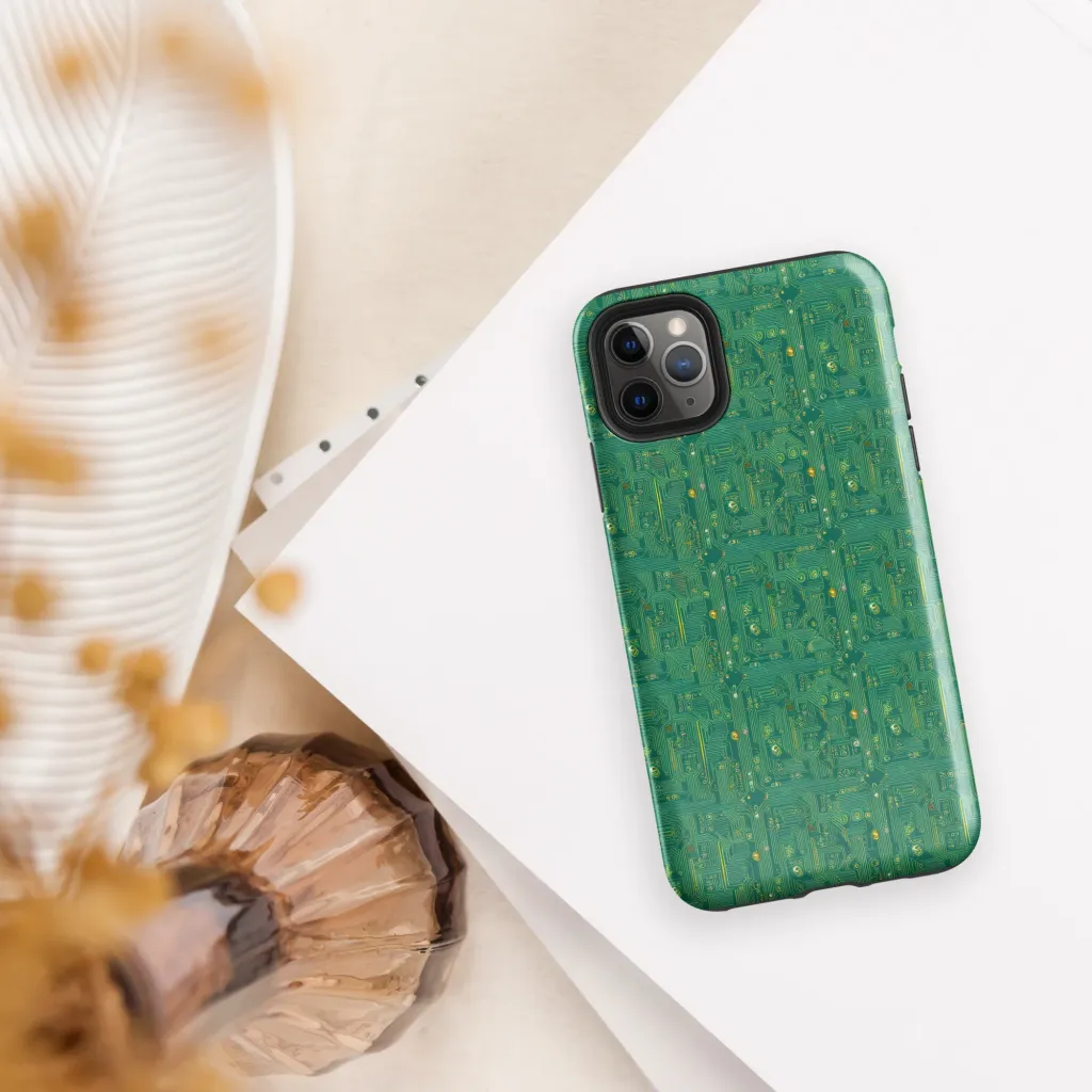 Golden Motherboard on Tough Case for iPhone® — Front