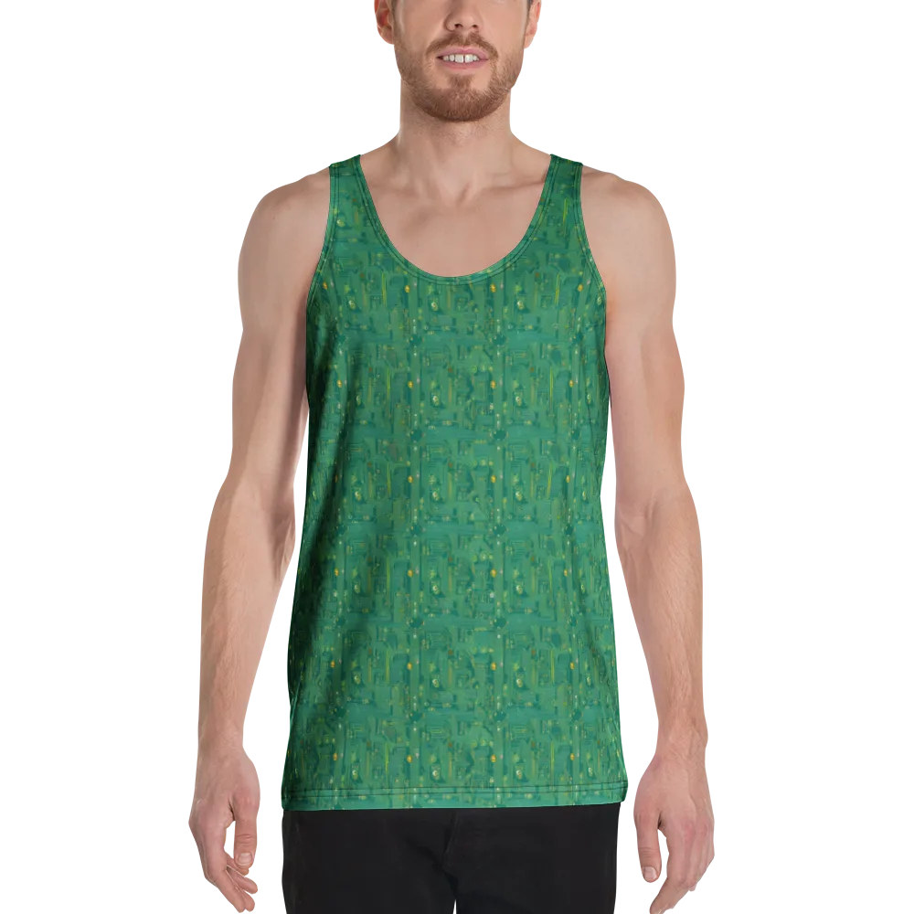 Golden Motherboard on Men's Tank Top — Front