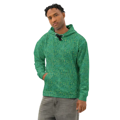 Golden Motherboard on a Cotton Hoodie