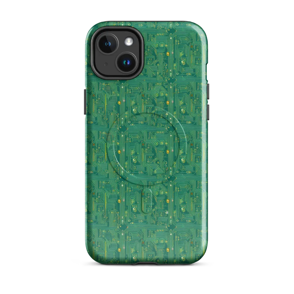 Golden Motherboard on MagSafe Tough Case for iPhone® — Front