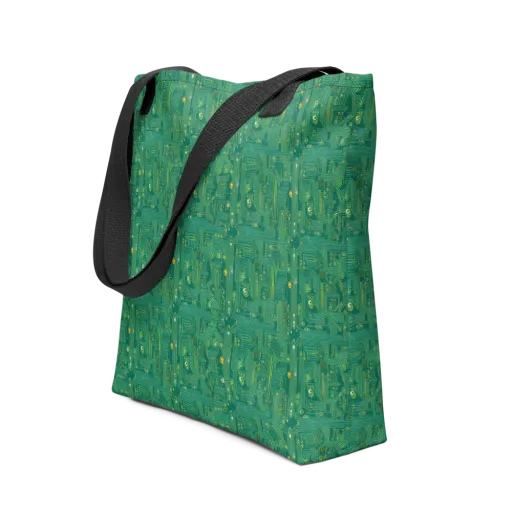 Golden Motherboard on a Tote Bag