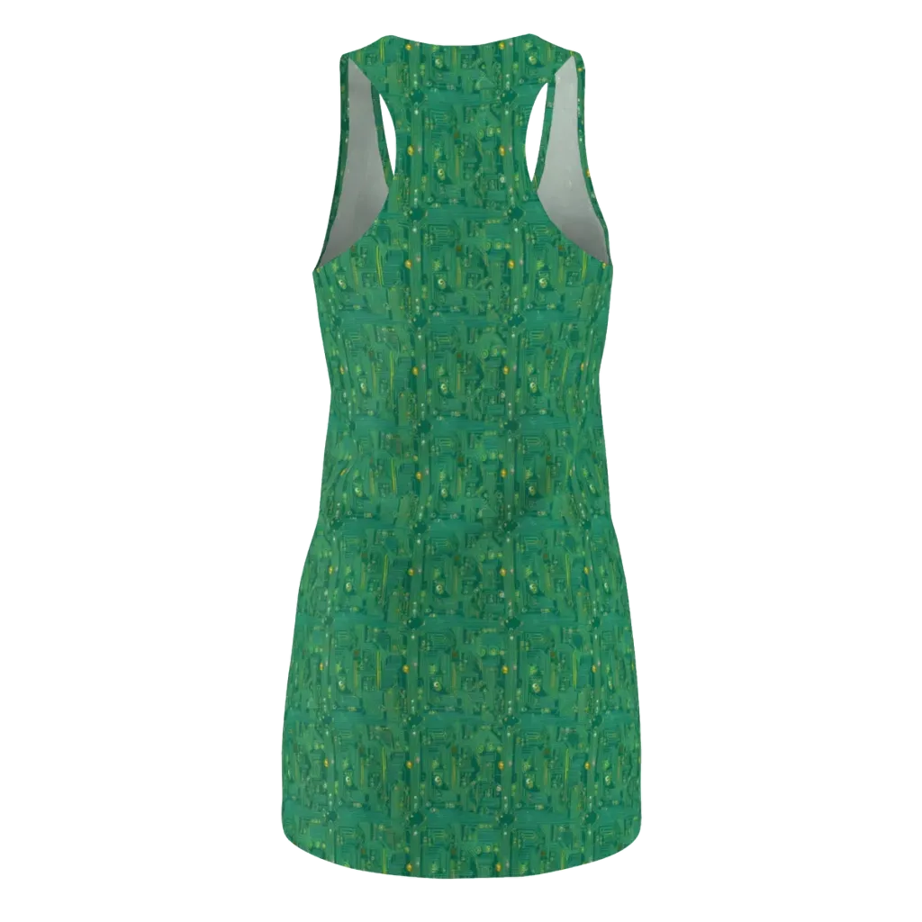 Golden Motherboard on Racerback Dress — Back