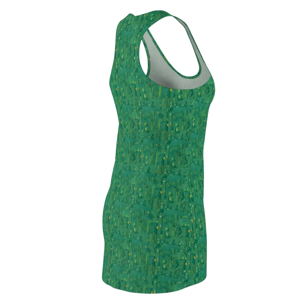 Golden Motherboard on Racerback Dress — Back Side