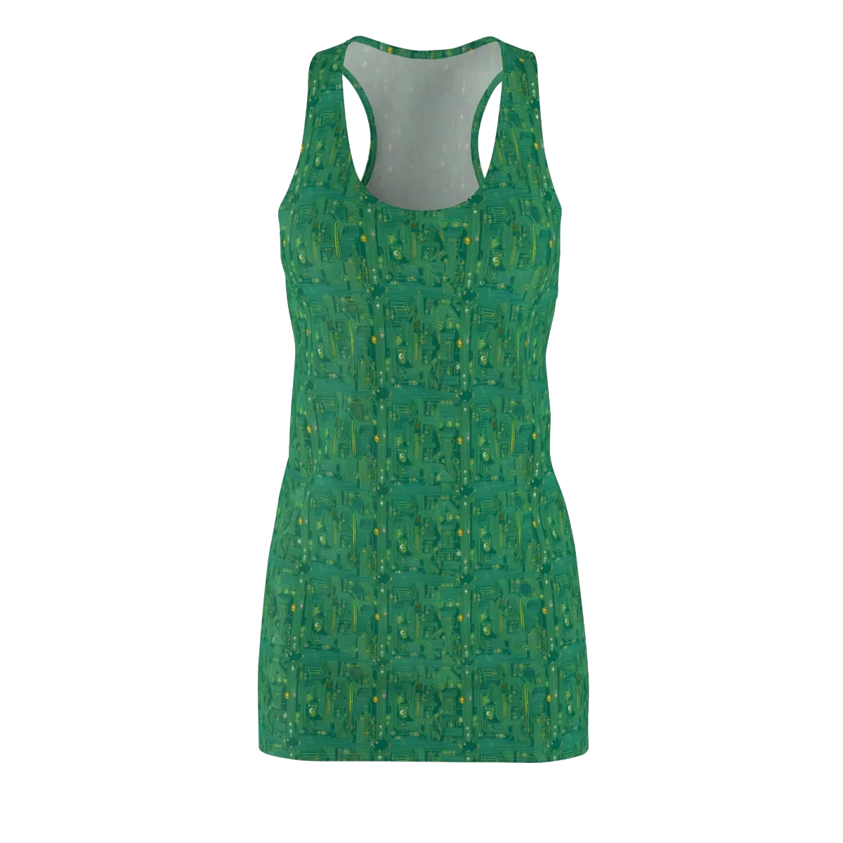 Golden Motherboard on Racerback Dress — Front