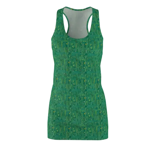 Golden Motherboard on a Racerback Dress