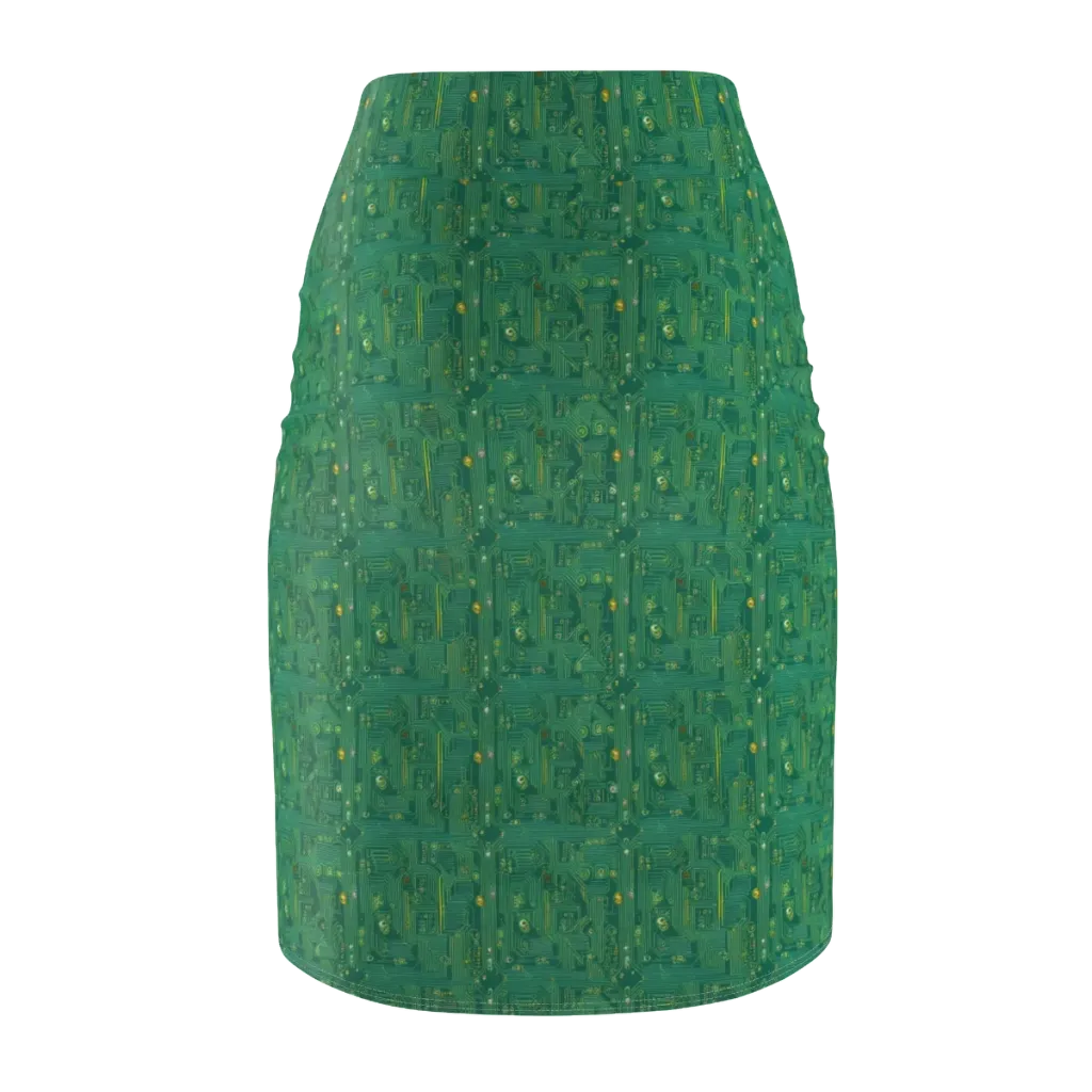 Golden Motherboard on Pencil Skirt — Back