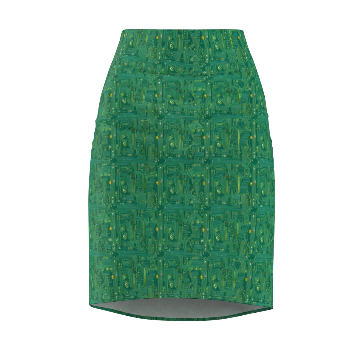 Golden Motherboard on Pencil Skirt — Front
