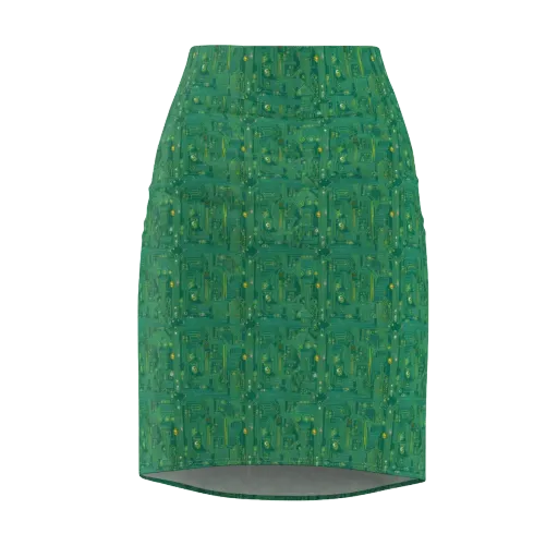 Golden Motherboard on a Pencil Skirt