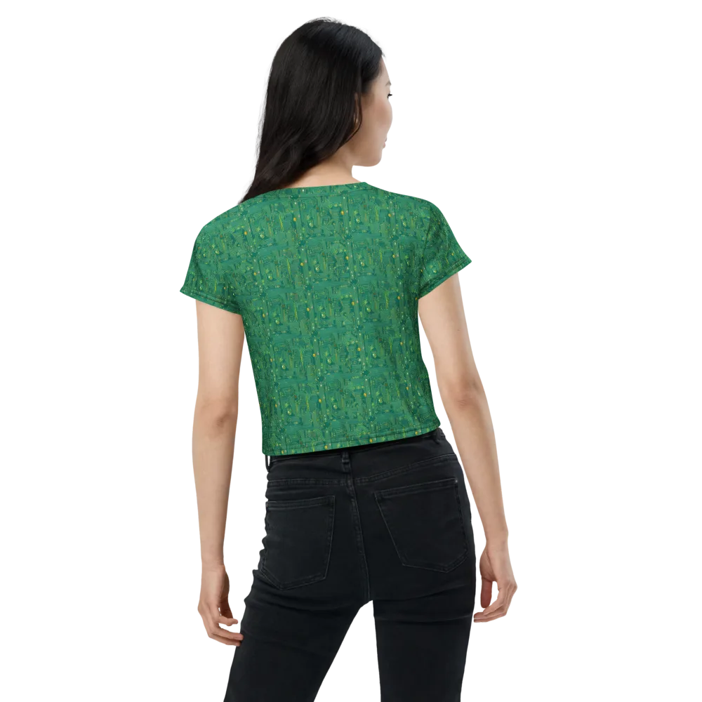 Golden Motherboard on Crop Tee — Back