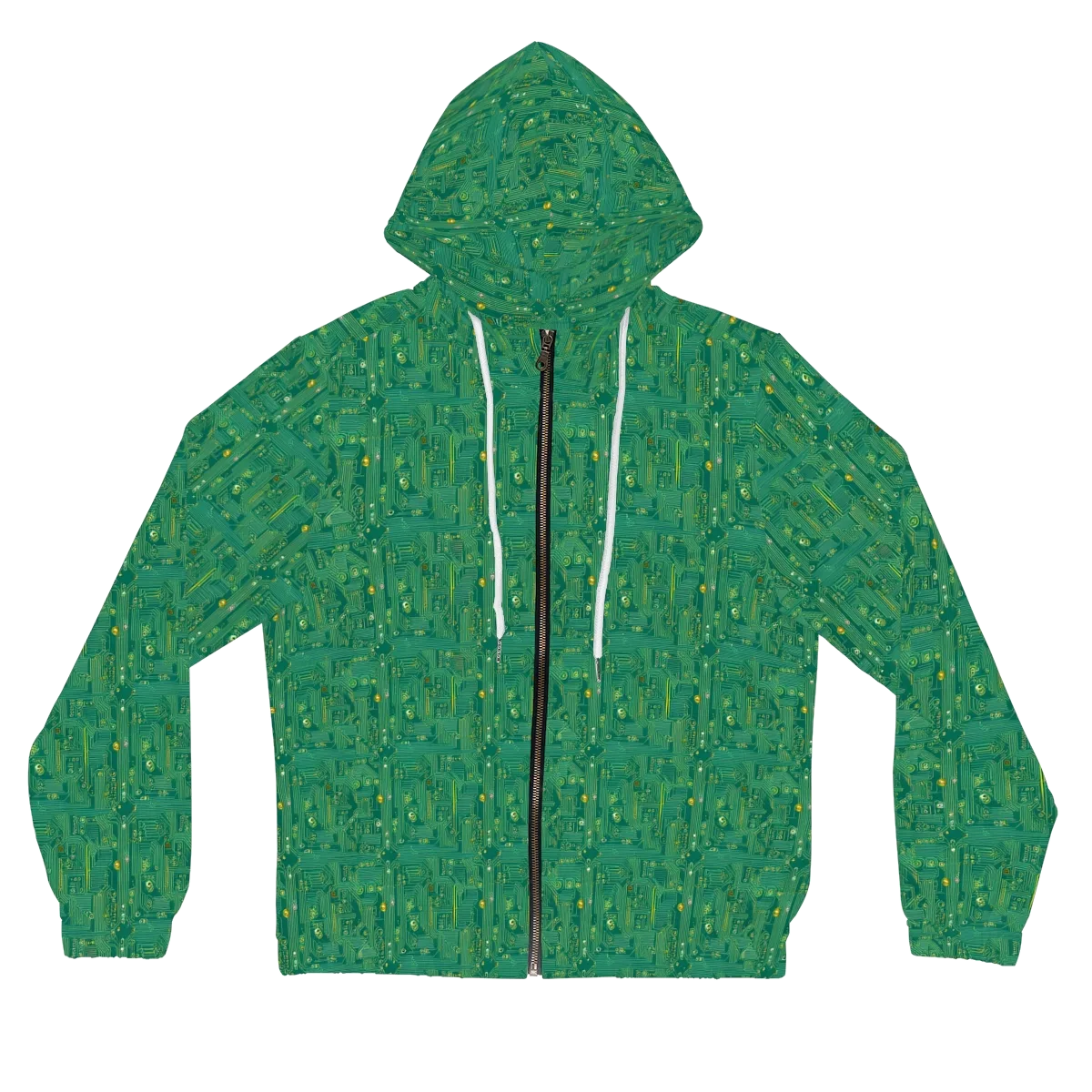 Golden Motherboard on Women's Full-Zip Hoodie — Front