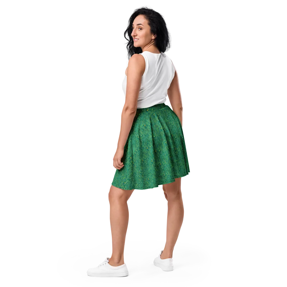 Golden Motherboard on Skater Skirt — Back