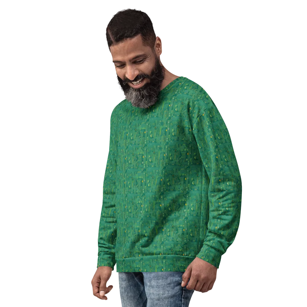 Golden Motherboard on Sweatshirt — Left Front