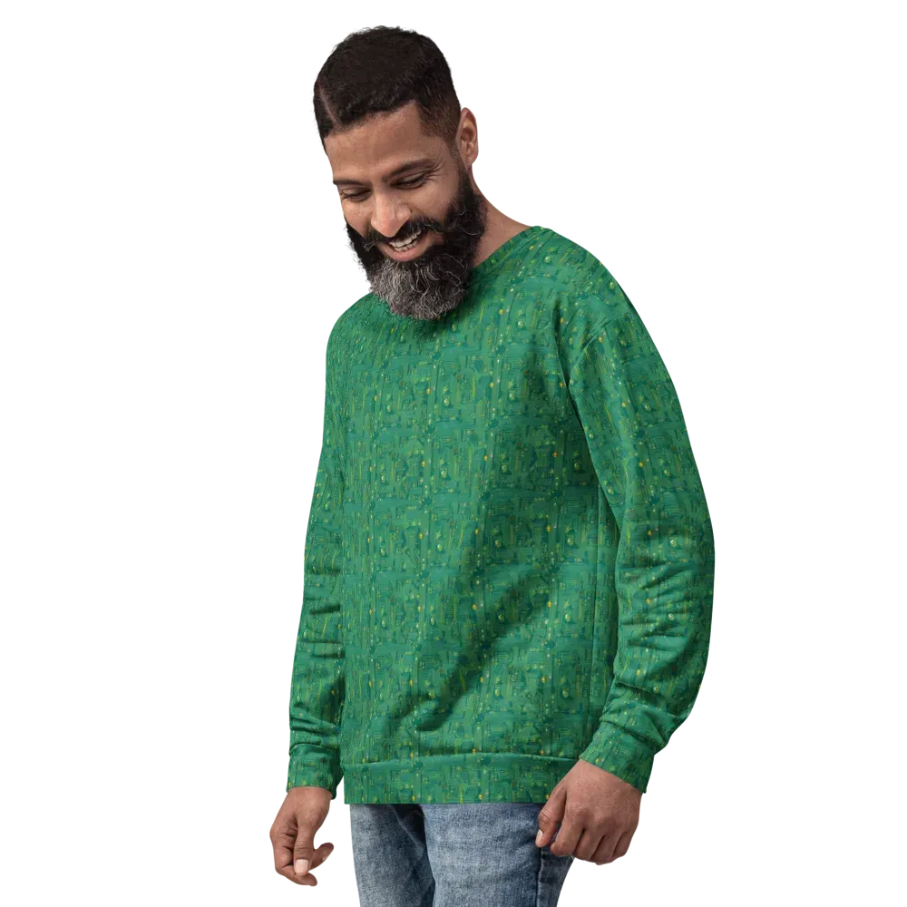 Golden Motherboard on Sweatshirt — Left Front